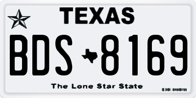 TX license plate BDS8169