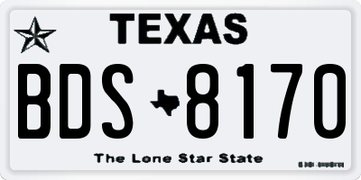 TX license plate BDS8170