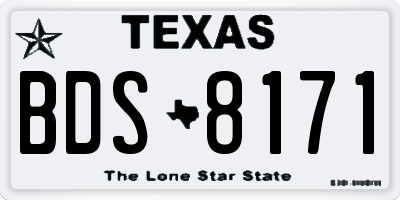 TX license plate BDS8171