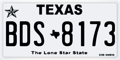 TX license plate BDS8173