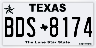 TX license plate BDS8174
