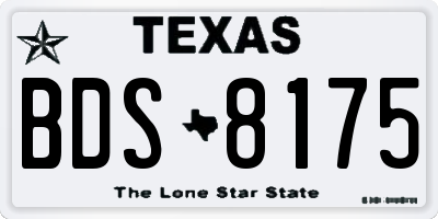 TX license plate BDS8175