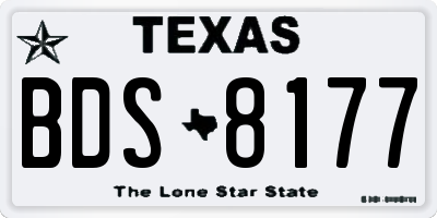 TX license plate BDS8177
