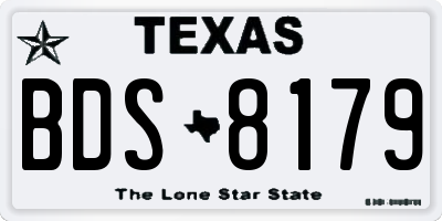 TX license plate BDS8179