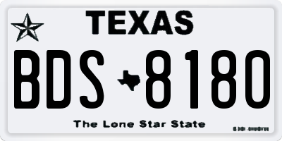 TX license plate BDS8180