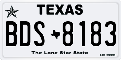 TX license plate BDS8183