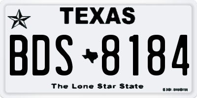 TX license plate BDS8184