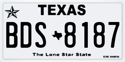 TX license plate BDS8187
