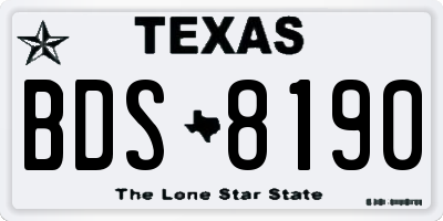 TX license plate BDS8190
