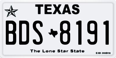 TX license plate BDS8191