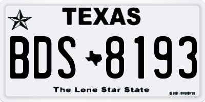 TX license plate BDS8193