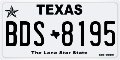 TX license plate BDS8195