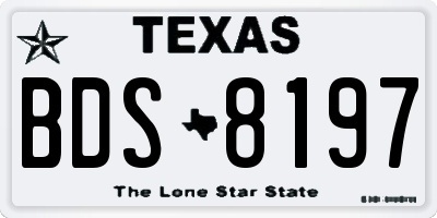 TX license plate BDS8197