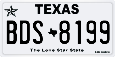 TX license plate BDS8199
