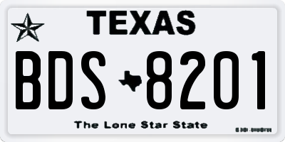 TX license plate BDS8201