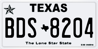 TX license plate BDS8204