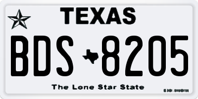 TX license plate BDS8205