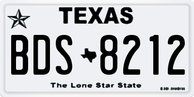 TX license plate BDS8212