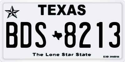 TX license plate BDS8213