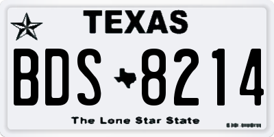 TX license plate BDS8214