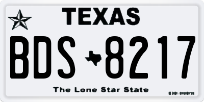 TX license plate BDS8217