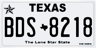 TX license plate BDS8218