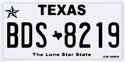 TX license plate BDS8219