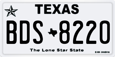 TX license plate BDS8220