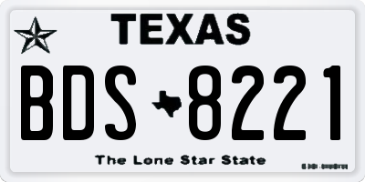 TX license plate BDS8221