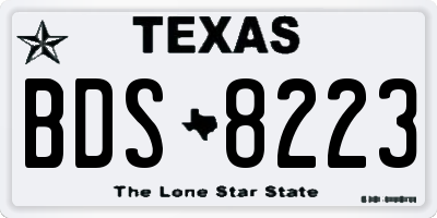TX license plate BDS8223