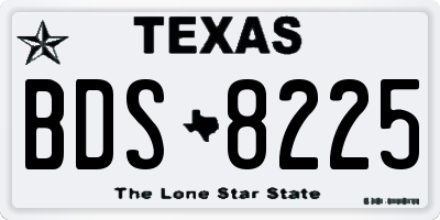 TX license plate BDS8225
