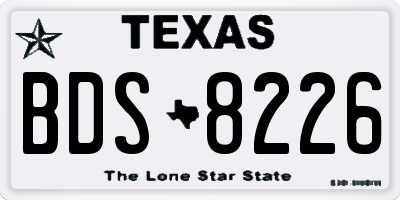 TX license plate BDS8226