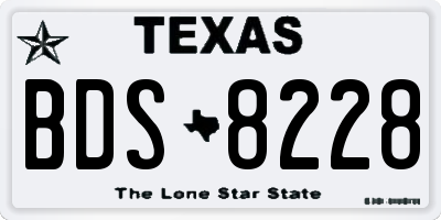 TX license plate BDS8228