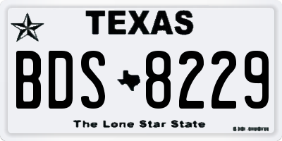 TX license plate BDS8229