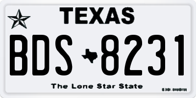 TX license plate BDS8231