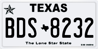 TX license plate BDS8232
