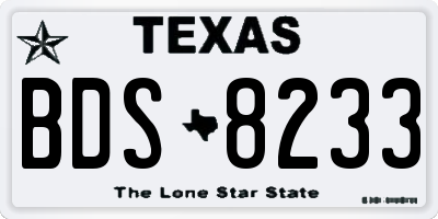 TX license plate BDS8233