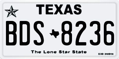 TX license plate BDS8236