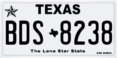 TX license plate BDS8238