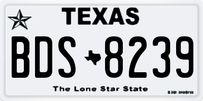 TX license plate BDS8239