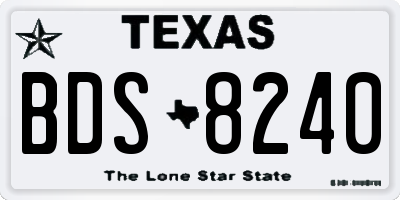 TX license plate BDS8240