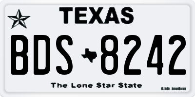 TX license plate BDS8242