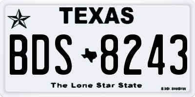 TX license plate BDS8243