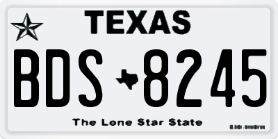 TX license plate BDS8245
