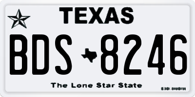 TX license plate BDS8246