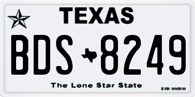 TX license plate BDS8249