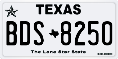 TX license plate BDS8250