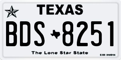 TX license plate BDS8251