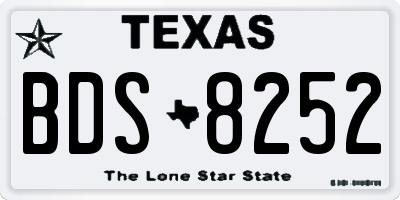 TX license plate BDS8252
