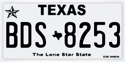 TX license plate BDS8253